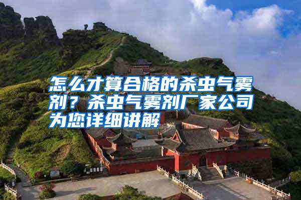 怎么才算合格的殺蟲氣霧劑?殺蟲氣霧劑廠家公司為您詳細(xì)講解