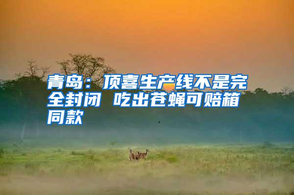 青島:頂喜生產(chǎn)線不是完全封閉 吃出蒼蠅可賠箱同款