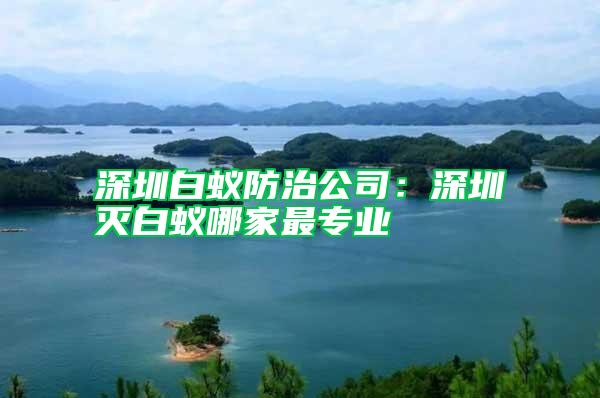 深圳白蟻防治公司:深圳滅白蟻哪家最專業