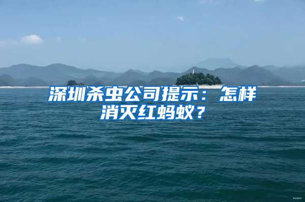 深圳殺蟲公司提示:怎樣消滅紅螞蟻?